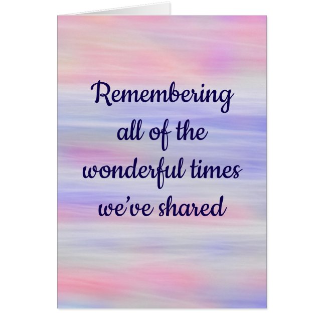 Remembering the Wonderful Times Thinking of You (Front)