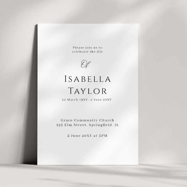 Remembering with Elegance: A Celebration of Life Invitation (Creator Uploaded)