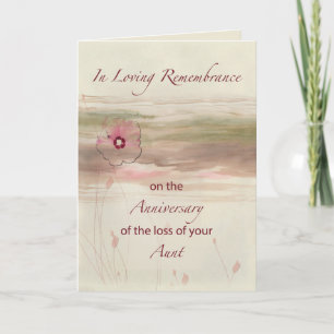 Remembrance Anniversary of Loss of Aunt  Card