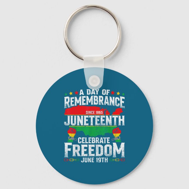Remembrance celebrate freedom juneteenth black keychain (Front)