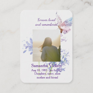 Remembrance Custom Memorial Memory Card Butterfly