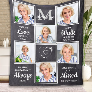 Remembrance Custom Photo Collage Unique Memorial  Fleece Blanket