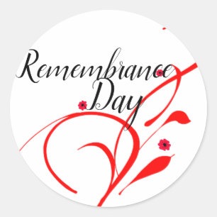 Remembrance Day : A Red Poppy Day Classic Round Sticker