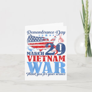 Remembrance Day March 29 Vietnam War Us Army Veter Card