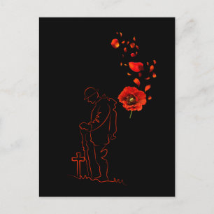 Remembrance Day Poppy Lest We Forget Canada Postcard