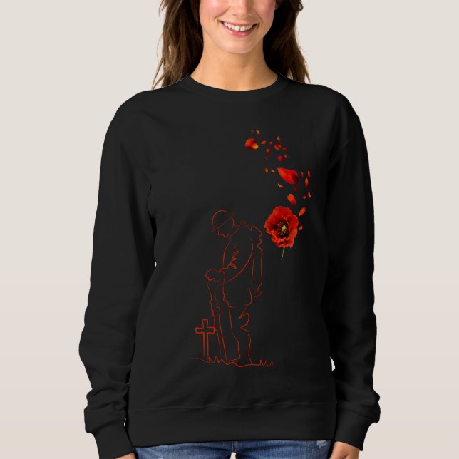 Remembrance Day Poppy Lest We Forget Canada Sweatshirt (Front)