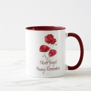 Remembrance Day Red Poppy Memorial Day Mug