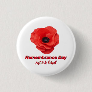 Remembrance Day. Veterans Day 1 Inch Round Button