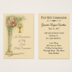 Remembrance Holy Card Chalice First Holy Communion