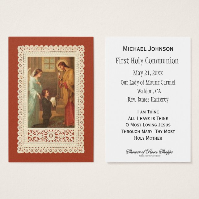 Remembrance Holy Card Jesus First Holy Communion (Front & Back)