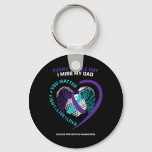 Remembrance In Memory Of Dad Suicide Prevention Keychain