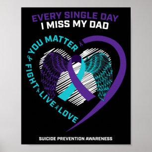 Remembrance In Memory Of Dad Suicide Prevention Poster