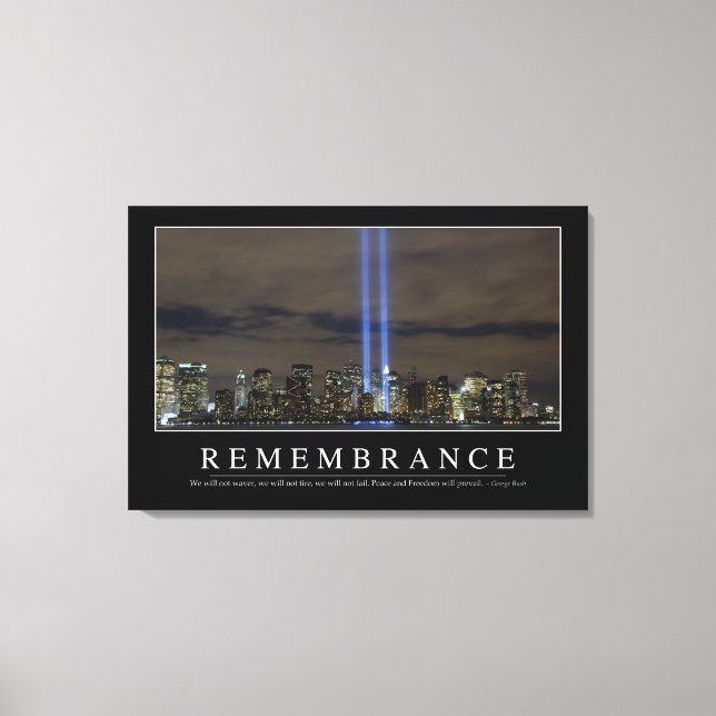 Remembrance: Inspirational Quote Canvas Print (Front)