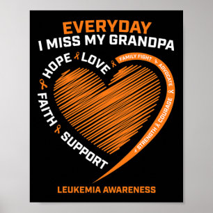 Remembrance Loving Memory Of My Grandpa Leukaemia Poster