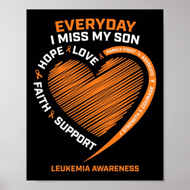 Remembrance Loving Memory Of My Son Leukaemia Awar Poster (Front)