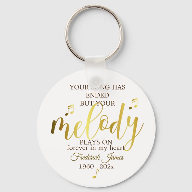  Remembrance Memorial Music Quote Keychain (Front)