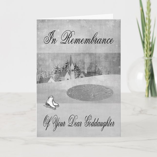 Remembrance Of Goddaughter Christmas greeting card (Front)