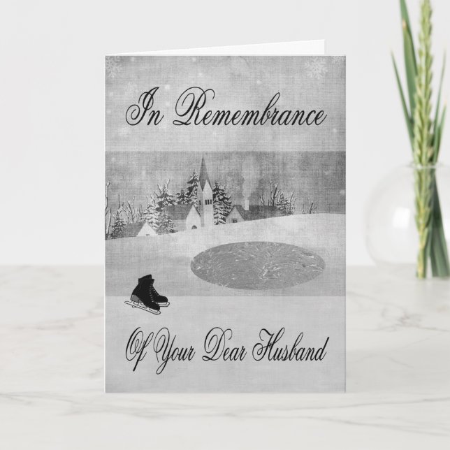 Remembrance Of Husband At Christmas greeting card (Front)