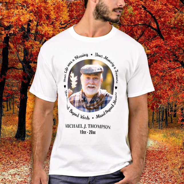 Remembrance Personalize Modern Photo Memorial Walk T-Shirt (Creator Uploaded)