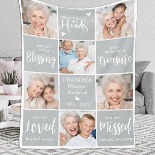 Remembrance Personalized 6 Photo Collage Memorial Fleece Blanket