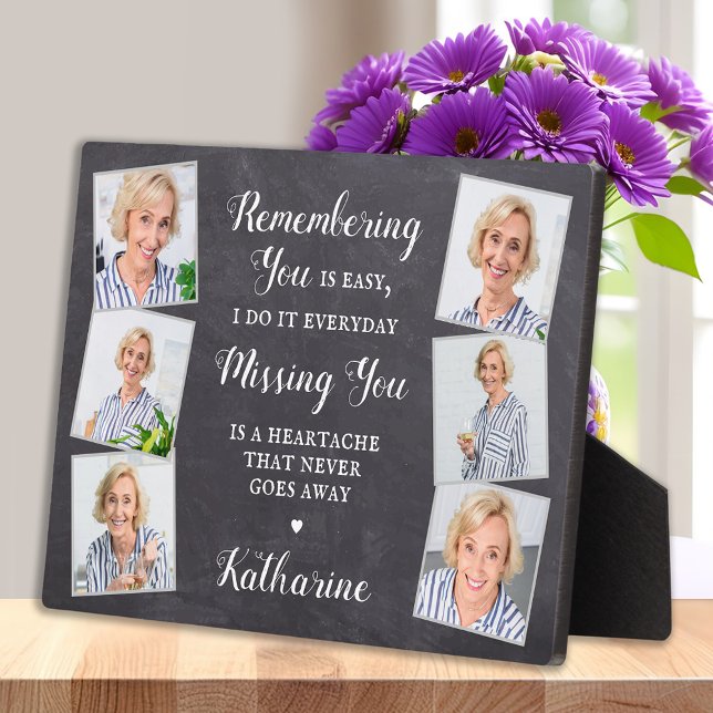 Remembrance Personalized 6 Photo Collage Memorial  Plaque (Creator Uploaded)