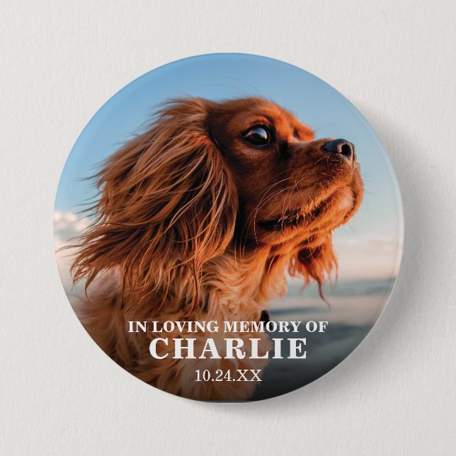 Remembrance Photo Memorial Pet Button (Front)