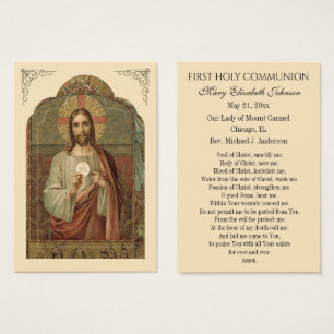 Remembrance Prayer Card for First Holy Communion