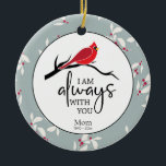 Remembrance Quote Photo Memorial Christmas Ceramic Ornament<br><div class="desc">Remembrance Quote Photo Memorial Christmas Ceramic Ornament - This lovely memorial Christmas ornament features a red cardinal with the Quote "I am always with you" in pretty script typography with name and years. The back of the ornament features a photo of your loved one. Ornament makes a very thoughtful gift....</div>
