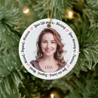 Remembrance Sympathy Keepsake Memorial Photo  Ceramic Ornament