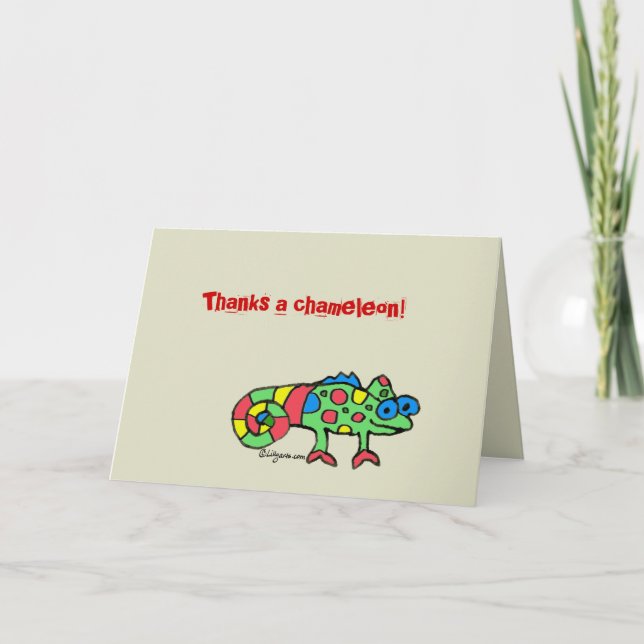Remercie un carte de remerciements de caméléon (Devant)