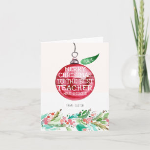 Remerciement à un enseignant   Carte de Noël perso