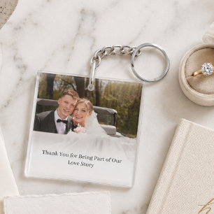Remerciement de photo de mariage à monogramme bota