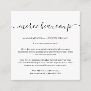 Remerciement Mariage Photo Personnalisée Thank Enclosure Card
