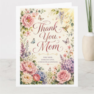 Remerciement Sincère Maman Carte de Jardin en Fleu