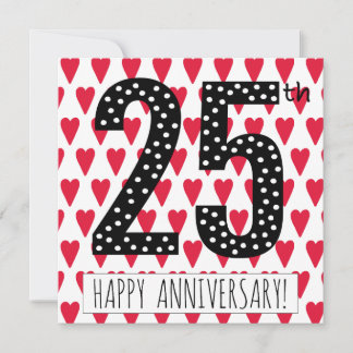Remerciements 25ème anniversaire heureux ! - Carte de voeux
