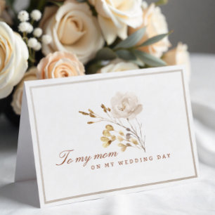 Remerciements À ma mère le jour de mon mariage Carte florale aut