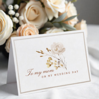 Remerciements À ma mère le jour de mon mariage Carte florale aut