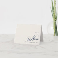 À ma nièce le jour de mon mariage Message Carte