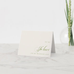 Remerciements À mes beaux-parents le jour de mon mariage Carte