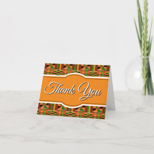 Remerciements Africain Orange Classic Kente Carte de remerciemen