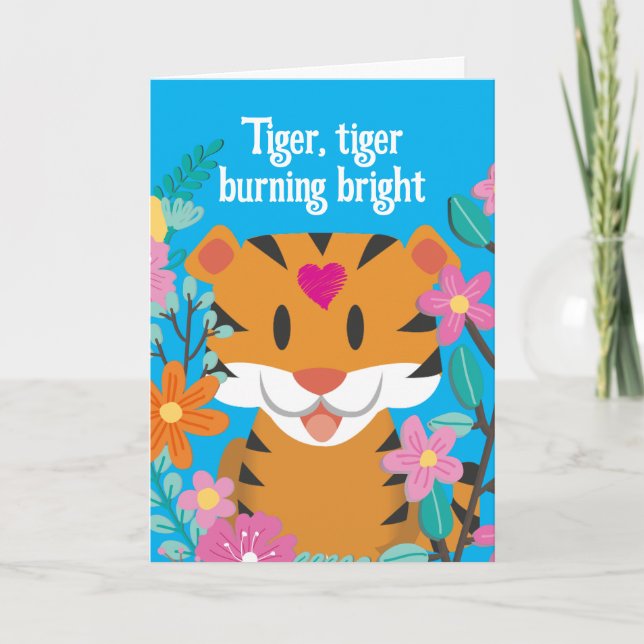 REMERCIEMENTS AIMER CARTE DE JOUR TIGER VALENTINES (Devant)