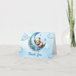 Remerciements Au-Dessus De La Lune Teddy Bear Carte de remerciem