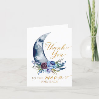 Remerciements Au-dessus du Baby shower de la Lune Carte de remer