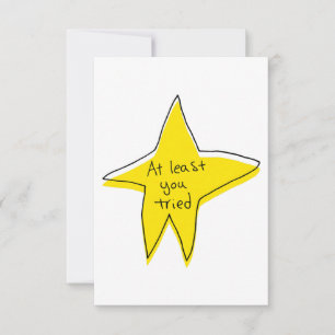 Remerciements Au Moins Vous Avez Essayé - Yellow Star - Carte de