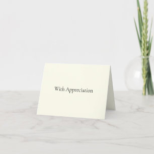 Remerciements Avec appréciation – Élégante carte de remerciement