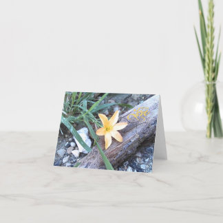 Remerciements Avec Love Fleur Jaune Carte de voeux