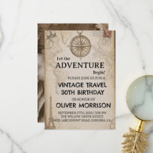 Aventure Commence Carte de Voyage Vintage Annivers