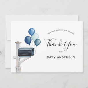 Remerciements Baby Boy Long Distance Douche Carte de remerciemen