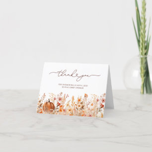 Remerciements Baby shower Boho Citrouille Automne Carte de remer