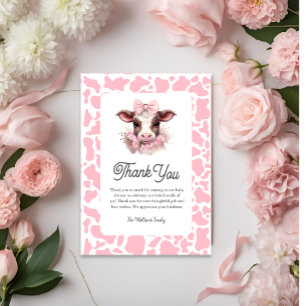 Remerciements Baby shower rose de la vache Sainte Carte de remer